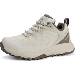 Women's Waterproof Hiking Shoes Lightweight Comfortable Outdoor Walking Trails Sneakers White, 9