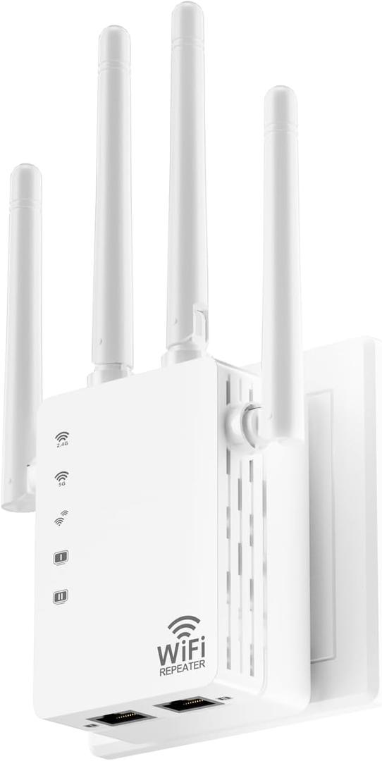 WiFi Extender, EasyMesh WiFi Extender 1.2Gbps, WiFi Extender Signal Booster Dual Band 5GHz/2.4GHz, 12880 Sq.Ft Coverage, Supports 105 Devices and Ethernet Port
