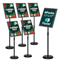 PUJIANG 6 Pack Standing Sign Holder 11x17,Adjustable Pedestal Sign Holder Stand for Sign,large Floor Menu Stand Business & Store Sign Holders,Signage Stand for Store Fair Resturant