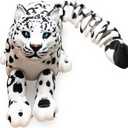 3D Printed Animals  8in Snow Leopard Flexible Articulated 3D Animals for Stress Relief & Unique Desk Decor