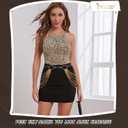 JASGOOD Punk Waist Chain Belt Black Leather Layered Belly Body Waist Chains Nightclub Rave Body Chain Belt for Women Girls (Black)