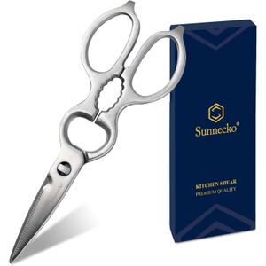 Sunnecko Heavy Duty Kitchen Scissors - Stainless Steel Kitchen Shears, Ultra Sharp Micro Serrated Poultry Shears, Cooking Scissors for Meat, Dishwasher Safe