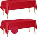 Fokitut 2 Pack Waterproof Rectangle Tablecloth, 60x102 Inch, Stain Resistant and Wrinkle Polyester Table Cloth, Fabric Table Cover for Kitchen Dining, Wedding, Party, Holiday Dinner-Red