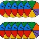 Chivao 20 Pcs Colorful Game Spinner Wheel Blank Erasable Math Game Spinner Board with Plastic Rotating Arrows for Prizes