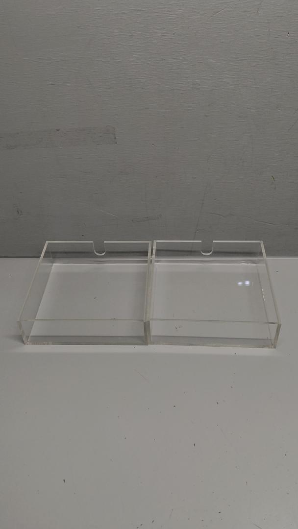 Versatile 2 Pcs Organizer Tray, Clear Acrylic Rectangular Napkin Holder, Facial Tissue Dispenser Box, for Office, Vanity, Bathroom, Night Stand, Dresser, 20x20inch