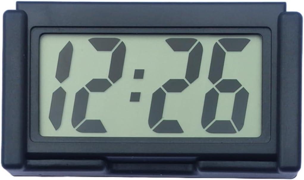Small Digital Clock with Jumbo LCD Time & Day DisplayMini Automotive Small Digital Clock Battery Operated for Desktop Nightstand Pocket Car Truck Dashboard & Air Vent (Pack of 2, Black)