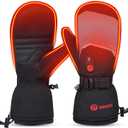 SAVIOR HEAT Heated Mittens Battery Ski Gloves, Upgraded Electric Rechargeable Mitts for Skiing Camping Hiking Arthritis Hands Men Women (XX-Large)