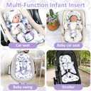 TANOFAR Infant Car Seat Insert with Removable Cushion for Baby Girls, Reversible Newborn Carseat Insert for Baby Head Body Support, Fits for Stroller, Baby Swing, Bouncer (Purple Flower)