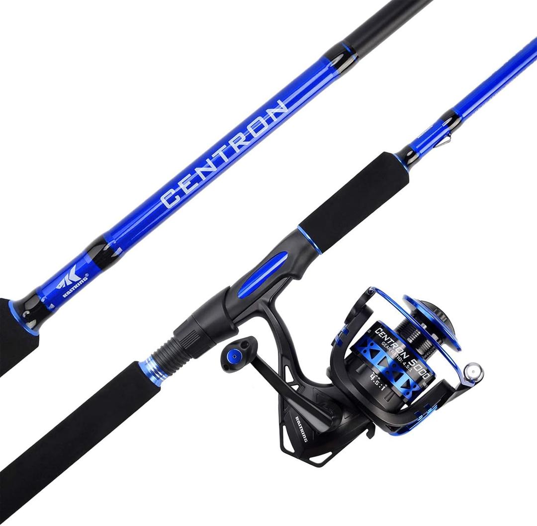 KastKing Centron Fishing Rod and Reel Combo, Spinning & Baitcasting Combos, IM6 Graphite 2Pc Blanks, Stainless Steel Guides with Ceramic Rings, Contoured EVA Handles & Fighting Butt 6' M, 2000 Reel, Spinning 