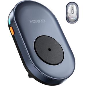 HONKID Undetectable Mouse Jiggler - Auto Mover with On/Off Switch & USB Port, No Software Needed, Prevent Sleep/Lock for Home Office & PC/Mac/Desktop (Blue Black), Perfect for Gifts/Remote Work (DARK BLUE)