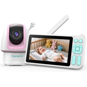 Video Baby Monitor, 2000ft Long Range, Enhanced Signal Stability, No WiFi, 5" HD Screen, 5000mAh, 1080p Camera, Super Clear Night Vision, Pan-Tilt-Zoom, 2-Way Audio, AI Cry & Motion Alarm