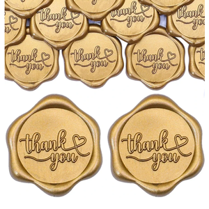Thank You Envelope Seals - Self Adhesive Wax Seals Stickers - for Wedding Invitation, Thanksgiving Card, Gift Wrapping and Bags - Champagne (100PCS)