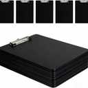 25 Pack Black Clipboards, Black Plastic Clipboards with Low Profile Clip, 12.5 x 9 Inch Plastic Clipboards Letter Size Clipboard with Hanging Hole, Bulk Office & School Supply