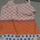 American Trends Modest Criss Cross Back One Piece Swimsuit Women Full Coverage Floral Print Long Torso Swim Suits, Size L