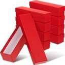 Teling 8 Pcs Coin Storage Box 2x2inch Flip Holders Box Coin Collectors Supplies Holders for Cents Collection Cardboard (9 x 2 x 2 Inches,Red)