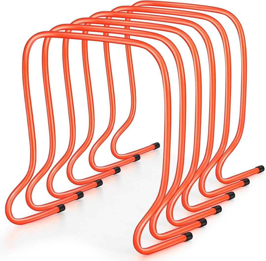 Leyndo 6 Pcs Plyo Hurdles Training Equipment Practice Speed Hurdles Training Track Agility Soccer Football Basketball Baseball Plyometric for Kids Athletes Indoor Outdoor Sports (20 Inch, Orange)