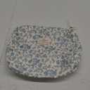 Floral Makeup Bag, Large Cosmetic Bag for Women Girls, Cute Cotton Make up Pouch, Quilted Makeup Bags, Flower Travel Toiletry Organizer Bag(Blue Floral)