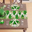 XCHI Gnomes Green Shamrocks Clovers Horseshoes St. Patrick's Day Round Placemats Set of 4 Table Mats for Party Home Kitchen Dining Table Decorations 14x14 Inch