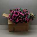 Artificial Fake Hanging Flowers Plants Baskets for Outdoor Fall Decoration, Faux Silk Fuchsia Daisy Mums Trailing Orchid UV Resistant for Home Outside Porch Garden Yard Patio Decor