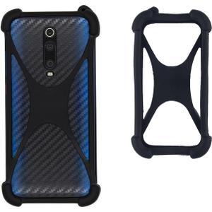Zittop Universal Smart Phone Bumper Case Elastic Soft Silicone Cover for 5.2" Phones Size 4'' to 6.5'' inch Case (Black)