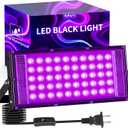 50W LED Black Light IP66 Waterproof, Outdoor Blacklight Flood Light with Switch+6FT Cord, Blacklight Spotlight for Neon Glow in The Dark Party Body Paint Fluorescent Poster Classroom Bedroom Halloween (50W-1 Pack)