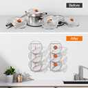 Durmmur 2 Pack Pot Lid Organizer Rack, 6-Tier Pot Lids Holder for Cabinet Door/Wall, No Drilling Adhesive Wall/Door Mounted Rustproof Pot and Pan Cover for Kitchen Storage, White