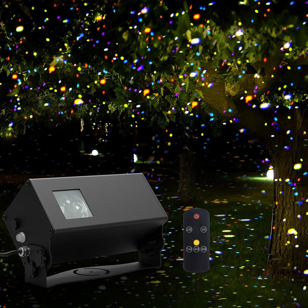 Outdoor Christmas Laser Lights Projector, AIRIVO Fixed 5 Colors Motion Fairy Lights Projector, Twinkling Star Projector Firefly Lights with Remote Control for Trees, Home, Garden, Patio