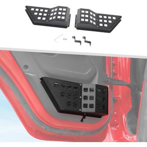 Jimen Fit for Jeep Wrangler JL JLU 4XE 2018-2025 & Gladiator JT 2020-2025, Upgrade 2PCS Metal Rear Door Pockets Organizer Storage Box