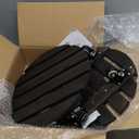 IDZO 2-Pack 14 Inch Acacia Wood Rolling Round Plant Caddy for Plant Pots, Heavy Duty Plant Stand with 360° Lockable Wheels, 264 lbs Capacity Caddy for Indoor and Outdoor Use, Black