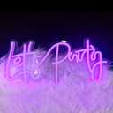 Let's Party Neon Sign,Adjustable LED Neon Lights powered by USB,Wall Decor Art Decorative Lights for Birthday Party,Wedding Party,Prom(Pink)