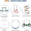 Gym1 6-Piece Doorway Gym Indoor Playground - 6-Piece, Blue - Indoor Playset with Sensory Swing, Pull-Up Bar & Rings, Trapeze, Ladder & Knotted Rope