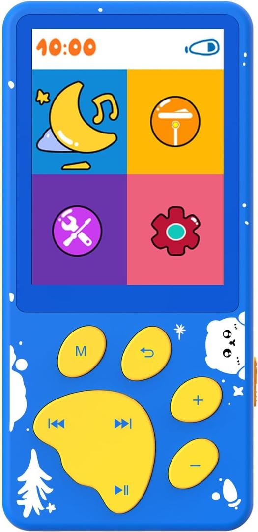 MP3 Player for Kids,32GB Kids MP3 Player with Bluetooth,Speaker, 2.4 inch Color Screen,Soothing Sound,Flashlight,Games,Voice Recorder,Music Player with Cartoon Bear Paw Button Expandable to 128GB