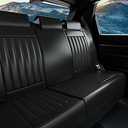 FEELON 3 Pieces LB Rear Car Seat Covers, Waterproof Nappa Leather Rear Car Seat Protectors, Universal Auto Interior Fit for Sedans SUV Pick-up Truck, Black