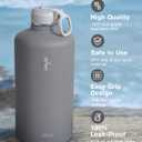 Coolflask 128 oz Gallon Water Bottle Insulated with Straw & 3 Leakproof Lid