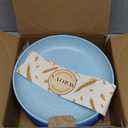 Wheat Straw Plates - 8 Inch Unbreakable Dinner Plates Set of 8 - Dishwasher & Microwave Safe Plastic Plates Reusable - Lightweight Kids Plates for kitchen,R.V. (Ocean)