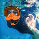 Full Face Snorkel Mask, Snorkeling Gear for Adults Kids with Latest Dry Top Breathing System and Detachable Camera Mount, with 180 Degree Panoramic View