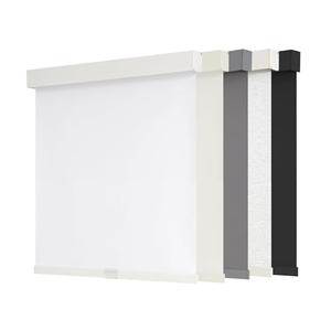 AOSKY Blackout Roller Shades Cordless Blinds for Windows, Free-Stop Shades with Valance, Thermal Insulated Fabric, UV Protection, Natural Woven Blinds for Home and Office (74" W x 72" H, White)