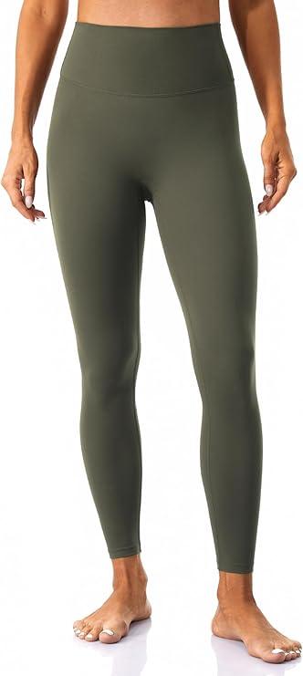 Lavento Women's All Day Soft Yoga Leggings - No Front Seam Workout Active Legging for Woman, Green, Size 2