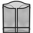 Folding Fireplace Screen Gate for Kids/Pets, Wrought Iron Decor Mesh Fireplace Screen Protector, Fire Spark Guard for Indoor Outdoor Beautiful Scenery