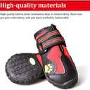 CovertSafe& Dog Boots for Dogs Non-Slip, Waterproof Dog Booties for Outdoor, Dog Shoes for Medium  Dogs 4Pcs with Rugged Sole Black-Red