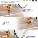 J-HVA Pull Down Kitchen Faucet Sprayer Head Replacement Part, 3 Function Pull Out Sink Sprayer Replacement Nozzle with 15 Adapters, Kitchen Faucet Head Hose Spray Tap Spout, Brushed Gold