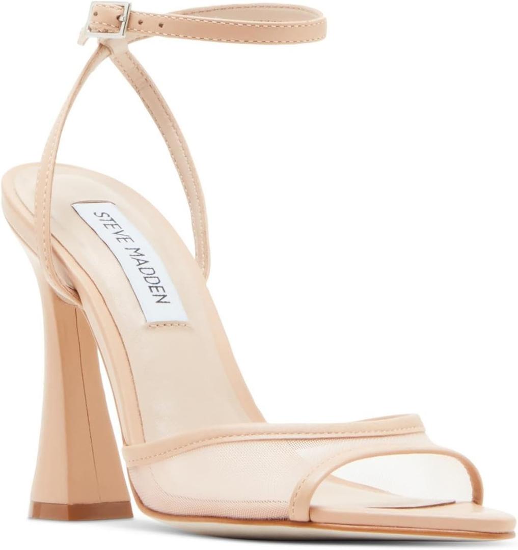 Steve Madden Women's Beki Heeled Sandal (5.5, Natural)
