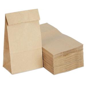Kslong 100PCS Small Brown Paper Bags, Mini Paper Treat Bags l LB, Kraft Paper Cookie Sandwich Bags Bulk for Candy, Snack, Popcorn, Lunch, Party Favor, Thank You Gift Packaging 3.5x2.2x6.7 Inch