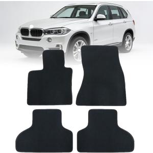 GXARTS Car Floor Mats Carpet Full Set Fit for BMW X5 F15 2013 2014 2015 2016 2017 2018 | All-Weather, Velour, Black 4PCS | Waterproof ? Anti Sliding Back (Large)
