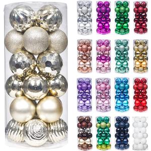 XmasExp 24ct Christmas Ball Ornaments Shatterproof Xmas Tree Hanging Balls Decorations Perfect for Holiday Wedding Christmas Decor (Champagne, 2.36")