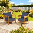 23.5"x27" Outdoor Deep Seat Patio Cushions Set of 2, Deep Seat Bottom Resilient Foam Filling Water-Resistant Stain-Resistant UV Resistant Weather Resistant with YKK Zippers, Sky, 23.5"x27"x5.5";2 Sets