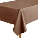 Aijoviko Table Cloth for Rectangle Tables Soft Leather Tablecloth Waterproof Wipeable Table Cover for Parties,Picnic and Camping Outdoor Tablecloths(Classic Brown 54" x84)
