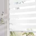 Persilux Cordless Zebra Blinds for Windows (33" W x 72" H, White) Light Filtering Zebra Shades for Indoor Windows, Sheer Shades Thermal Insulated Blinds with Upgraded Cassette, Window Shades for Home