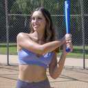 Plastic Baseball Set with Two Bats, 6 Balls and Throwdown Bases (2 Bats + 6 Balls + Bases, Orange)