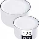 LIYH 120 Pcs White Plastic Plates with Black Rim - Plastic Disposable Plates Dishes for Party Includes Dinner 10.25" & Dessert Plate 7.5" for Party Birthdays New Years Day